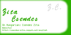 zita csendes business card